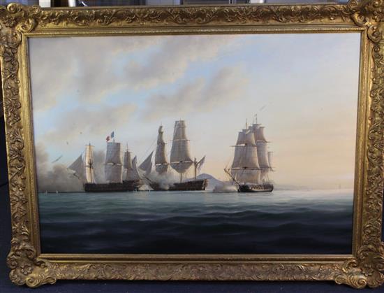 § Tim Thompson (1951-) A naval encounter 27 x 40in.